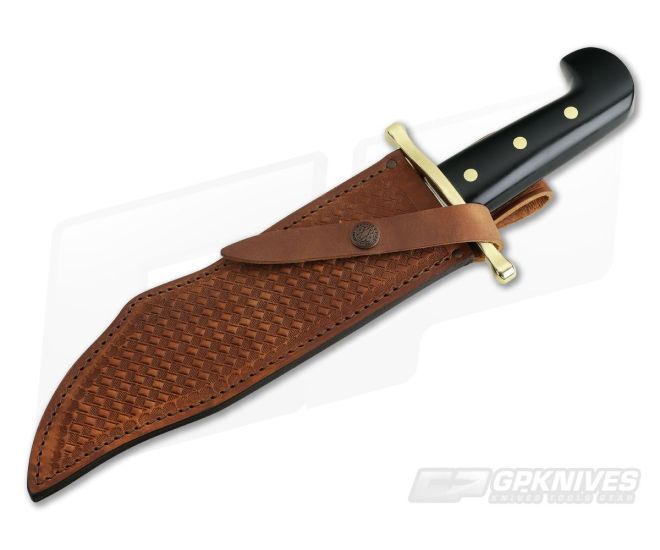 Case Hunter Bowie Black Delrin Handle Leather Sheath 00286 4 Case Hunter Bowie Black Delrin Handle Leather Sheath 00286 - Image 2