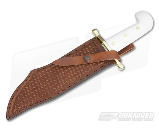 Case Hunter Bowie White Delrin Handle Brass Guard 02000 4 Case Hunter Bowie White Delrin Handle Brass Guard 02000 - Image 2