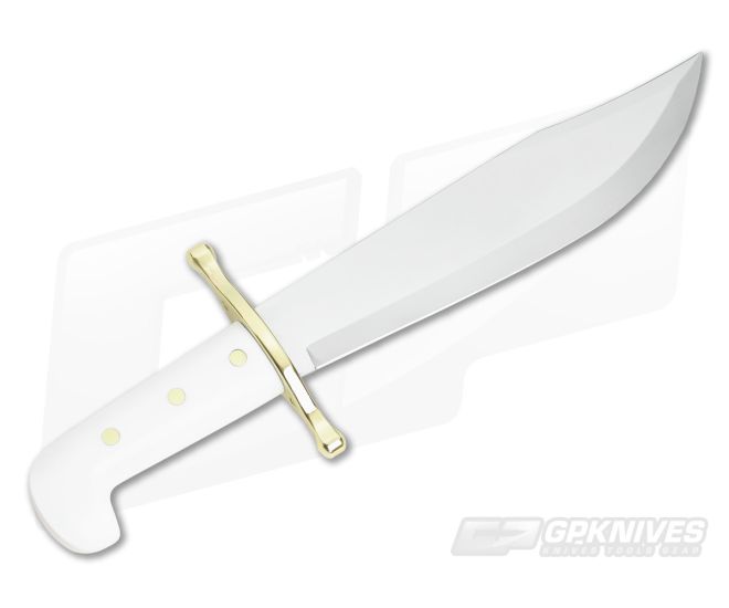 Case Hunter Bowie White Delrin Handle Brass Guard 02000 5 Case Hunter Bowie White Delrin Handle Brass Guard 02000 - Image 3