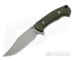 Hinderer Ranch Bowie Stonewashed CPM-3V Green Micarta Fixed Blade 0649
