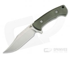 Hinderer Ranch Bowie Stonewashed CPM-3V Green Micarta Fixed Blade