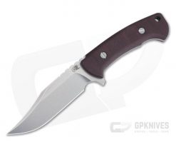 Hinderer Ranch Bowie Stonewashed CPM-3V Burgundy Micarta Fixed Blade