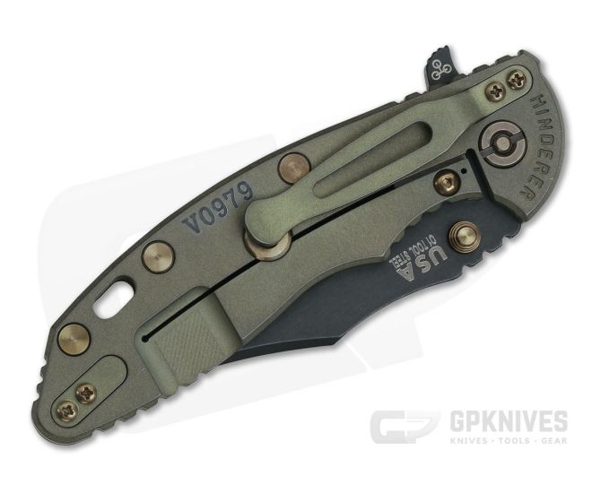 Hinderer XM-18 3.5" Vintage Series Parkerized O1 Bowie Smooth Walnut Battle Green Tri-Way Pivot Flipper 0790 4 Hinderer XM-18 3.5" Vintage Series Parkerized O1 Bowie Smooth Walnut Battle Green Tri-Way Pivot Flipper 0790 - Image 2