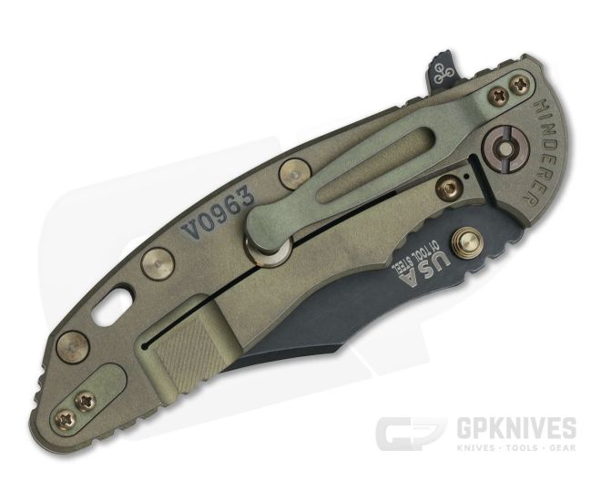 Hinderer XM-18 3.5" Vintage Series Parkerized O1 Bowie Smooth Walnut Battle Green Tri-Way Pivot Flipper 0791 4 Hinderer XM-18 3.5" Vintage Series Parkerized O1 Bowie Smooth Walnut Battle Green Tri-Way Pivot Flipper 0791 - Image 2