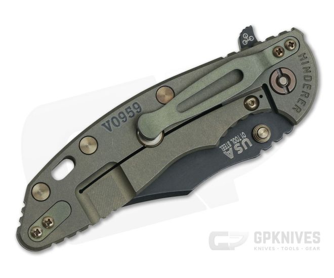 Hinderer XM-18 3.5" Vintage Series Parkerized O1 Bowie Smooth Walnut Battle Green Tri-Way Pivot Flipper 0792 4 Hinderer XM-18 3.5" Vintage Series Parkerized O1 Bowie Smooth Walnut Battle Green Tri-Way Pivot Flipper 0792 - Image 2