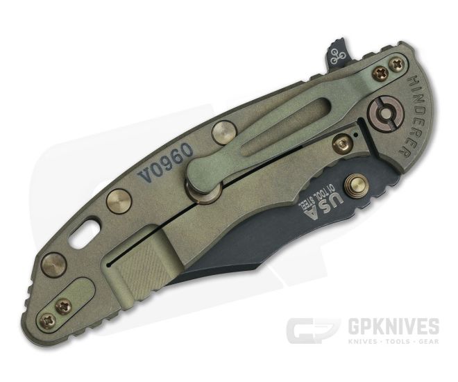 Hinderer XM-18 3.5" Vintage Series Parkerized O1 Bowie Smooth Walnut Battle Green Tri-Way Pivot Flipper 0793 4 Hinderer XM-18 3.5" Vintage Series Parkerized O1 Bowie Smooth Walnut Battle Green Tri-Way Pivot Flipper 0793 - Image 2