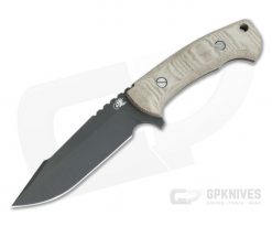 Hinderer Ranch Harpoon Spanto Battle Black CPM-3V Natural Micarta Fixed Blade