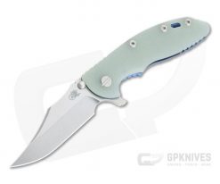 Hinderer XM-18 3.5" Bowie Stonewashed 20CV Jade G10 Blue Tri-Way Flipper 1069
