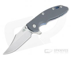 Hinderer XM-18 3.5" Bowie Stonewashed 20CV Gray G10 Blue Tri-Way Flipper 1070