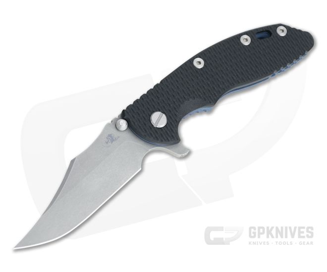 Hinderer XM-18 3.5" Bowie Working Finish 20CV Black G10 Battle Blue Tri-Way Flipper 1074 3 Hinderer XM-18 3.5" Bowie Working Finish 20CV Black G10 Battle Blue Tri-Way Flipper 1074