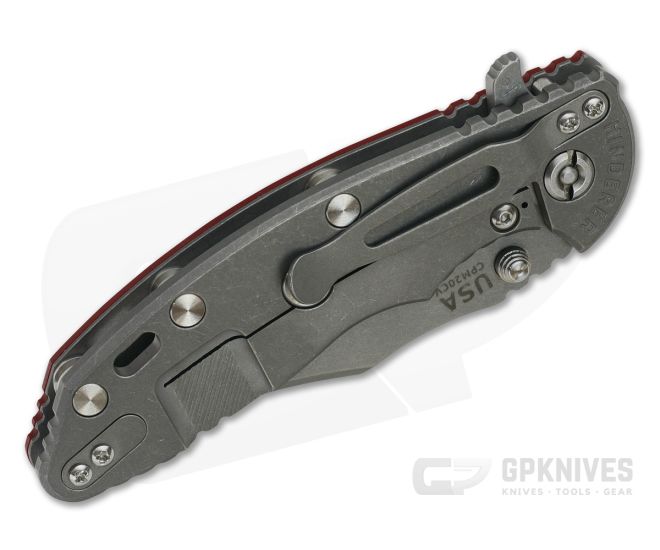 Hinderer XM-18 3.5" Bowie Working Finish 20CV Red G10 Tri-Way Flipper 1079 4 Hinderer XM-18 3.5" Bowie Working Finish 20CV Red G10 Tri-Way Flipper 1079 - Image 2