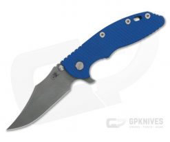 Hinderer XM-18 3.5" Bowie Working Finish 20CV Blue G10 Battle Blue Tri-Way Flipper 1082