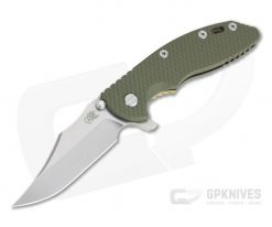 Hinderer XM-18 3.5" Bowie Stonewashed 20CV OD Green G10 Bronze Tri-Way Flipper 1085