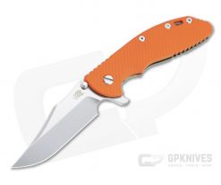 Hinderer XM-24 Bowie 20CV Orange G10 Stonewashed Bronze Tri-Way Pivot Flipper 1312