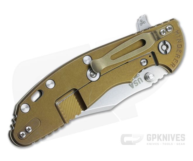 Hinderer XM-24 Bowie 20CV Jade G10 Stonewashed Bronze Tri-Way Pivot Flipper 1313 4 Hinderer XM-24 Bowie 20CV Jade G10 Stonewashed Bronze Tri-Way Pivot Flipper 1313 - Image 2