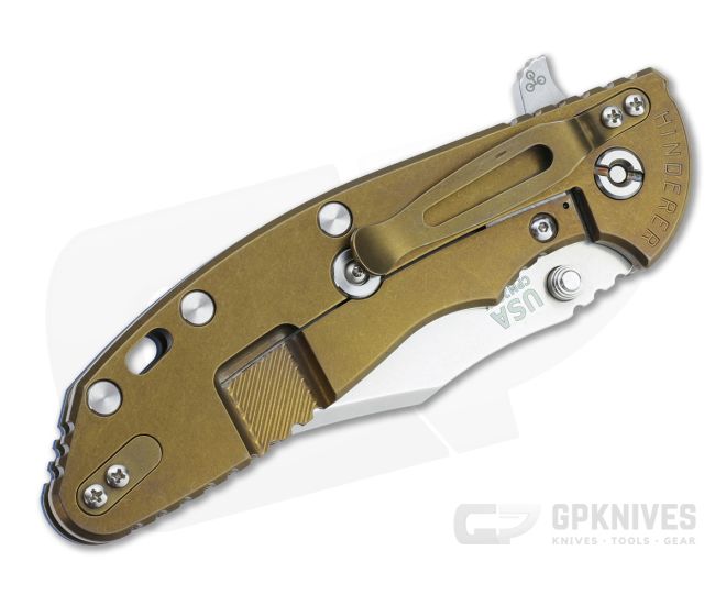 Hinderer XM-24 Bowie 20CV Blue G10 Stonewashed Bronze Tri-Way Pivot Flipper 1314 4 Hinderer XM-24 Bowie 20CV Blue G10 Stonewashed Bronze Tri-Way Pivot Flipper 1314 - Image 2
