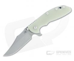 Hinderer XM-24 Bowie 20CV Translucent Green G10 Battle Blue Tri-Way Pivot Flipper 1335