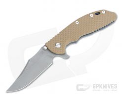 Hinderer XM-24 Bowie 20CV Coyote Tan G10 Battle Blue Tri-Way Pivot Flipper 1336