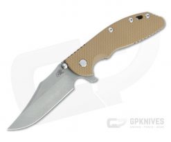 Hinderer XM-24 Bowie 20CV Coyote Tan G10 Battle Bronze Tri-Way Pivot Flipper 1340