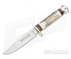 Linder Knives Medium Traveller Bowie Stag Handle 190110