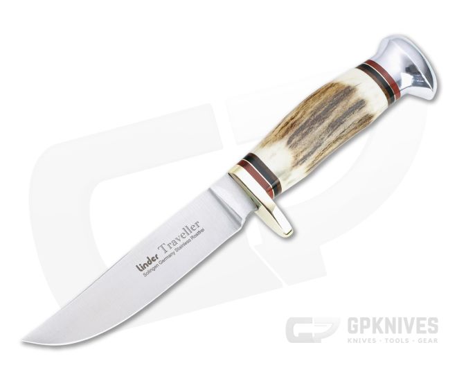 Linder Knives Traveller II Bowie Stag Handle Fixed Blade 190111 3 Linder Knives Traveller II Bowie Stag Handle Fixed Blade 190111