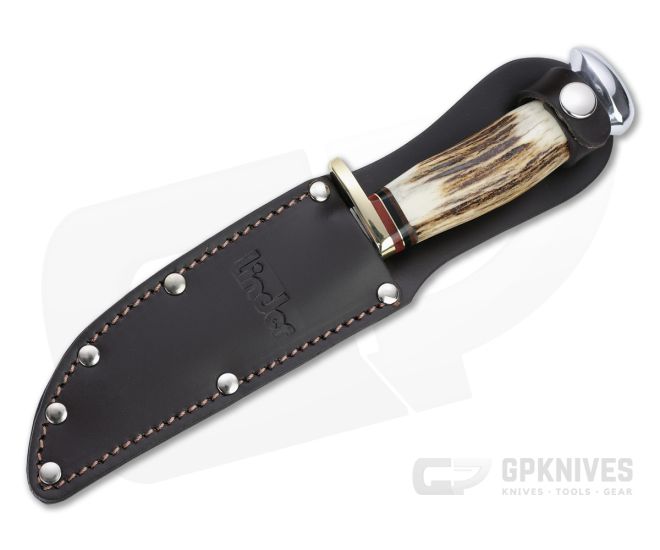 Linder Knives Traveller II Bowie Stag Handle Fixed Blade 190111 4 Linder Knives Traveller II Bowie Stag Handle Fixed Blade 190111 - Image 2