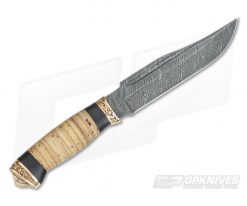 Olamic Cutlery Bowie Birch Series Damascus Prototype -us- Bowie Knives Sales 2022 3337 3