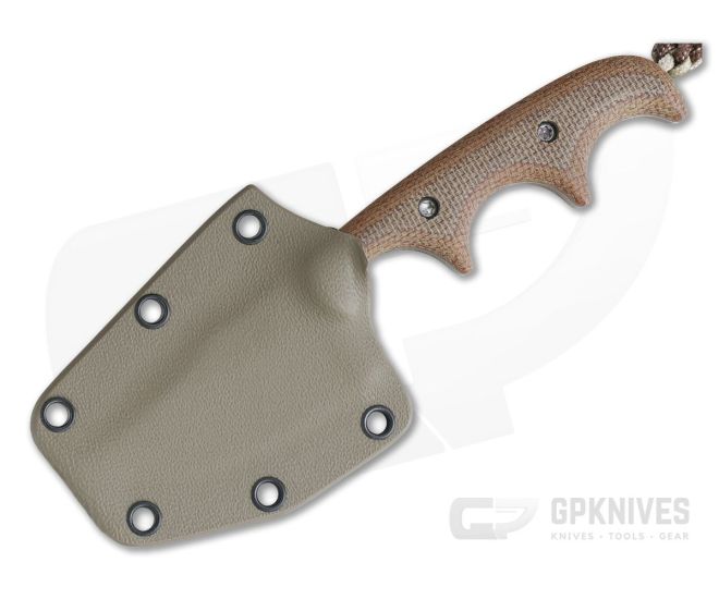 Alan Folts Custom Minimalist Bowie Neck Knife Tumbled CPM-154 Natural Micarta 4 Alan Folts Custom Minimalist Bowie Neck Knife Tumbled CPM-154 Natural Micarta - Image 2