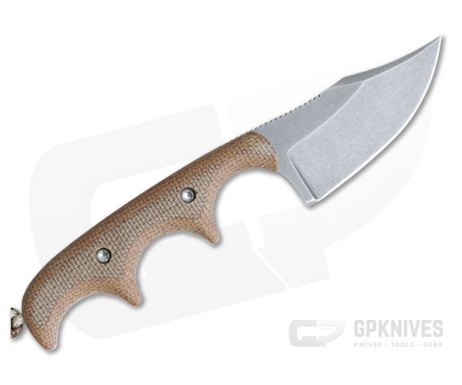 Alan Folts Custom Minimalist Bowie Neck Knife Tumbled CPM-154 Natural Micarta 5 Alan Folts Custom Minimalist Bowie Neck Knife Tumbled CPM-154 Natural Micarta - Image 3