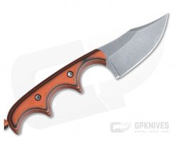 Alan Folts Custom Minimalist Bowie Neck Knife Tumbled CPM-154 Orange & Black G10 -us- Bowie Knives Sales 2022 3978 3