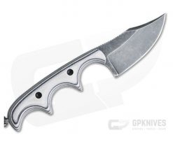 Alan Folts Custom Minimalist Bowie Neck Knife Black Washed CPM-154 Black & White G10 -us- Bowie Knives Sales 2022 3981 3