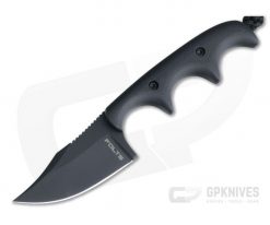 Alan Folts Custom Minimalist Bowie Neck Knife Black Coated CPM-154 Black G10