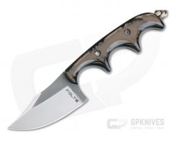 Alan Folts Custom Minimalist Bowie Neck Knife Two-tone CPM-154 Brown Kirinite Acrylic
