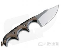 Alan Folts Custom Minimalist Bowie Neck Knife Two-tone CPM-154 Brown Kirinite Acrylic -us- Bowie Knives Sales 2022 3983 3