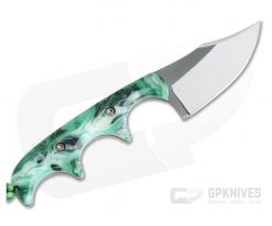 Alan Folts Custom Minimalist Bowie Neck Knife Two-tone CPM-154 Green Custom Acrylic -us- Bowie Knives Sales 2022 3984 3