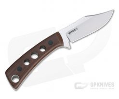 Tom Krein Custom TK-4 Mini-Bowie Brown Canvas Micarta Satin Nitro-V Fixed Blade 4332 7 Tom Krein Custom TK-4 Mini-Bowie Brown Canvas Micarta Satin Nitro-V Fixed Blade 4332 -us- Bowie Knives Sales 2022 4332 3