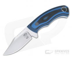 Tom Krein Custom Pocket Bowie Blasted Blue/Black G10 Satin Nitro-V Fixed Blade