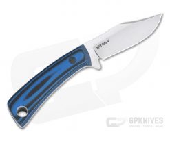 Tom Krein Custom TK-4 Mini-Bowie Blasted Blue/Black G10 Satin Nitro-V Fixed Blade 4400 -us- Bowie Knives Sales 2022 4400 3 4