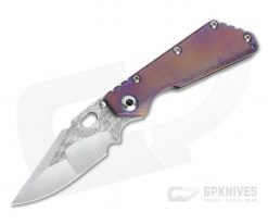 Mick Strider Pre-owned Custom SMF Nightmare Grind Bowie Multi-Color Orange Peel Titanium Frame Lock