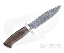 Bill Miller Custom Small Fighter Carbon Damascus Walnut Fixed Blade 4532 -us- Bowie Knives Sales 2022 4532 3