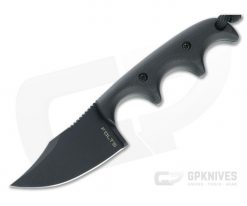 Alan Folts Custom Minimalist Bowie Black CPM-154 Black G10 Fixed Blade Neck Knife 4636