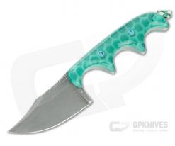 Alan Folts Custom Minimalist Bowie Tumbled CPM-154 Glow Matrix Acrylic Fixed Blade Neck Knife 4637