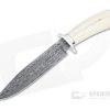 Bill Miller Custom Fighter Large Carbon Damascus Walrus Ivory Fixed Blade 4763 -us- Bowie Knives Sales 2022 4763 1