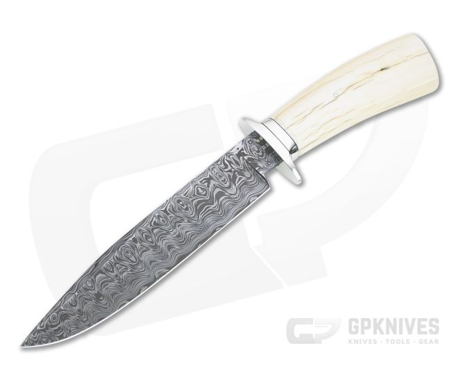 Bill Miller Custom Fighter Large Carbon Damascus Walrus Ivory Fixed Blade 4763 3 Bill Miller Custom Fighter Large Carbon Damascus Walrus Ivory Fixed Blade 4763