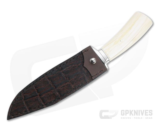 Bill Miller Custom Fighter Large Carbon Damascus Walrus Ivory Fixed Blade 4763 4 Bill Miller Custom Fighter Large Carbon Damascus Walrus Ivory Fixed Blade 4763 - Image 2
