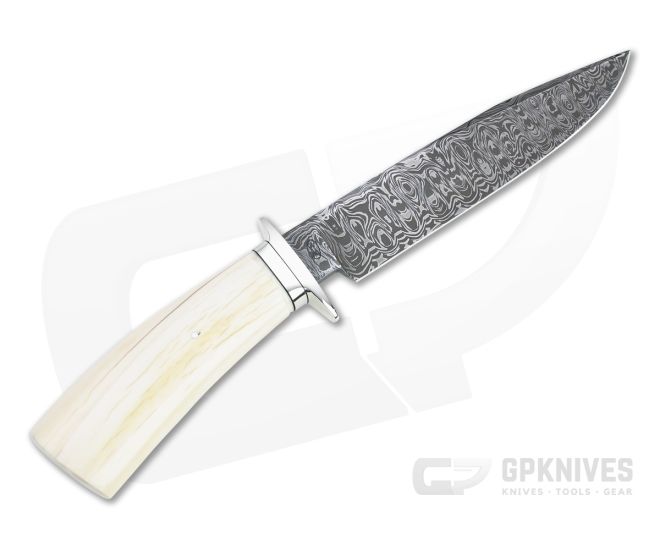 Bill Miller Custom Fighter Large Carbon Damascus Walrus Ivory Fixed Blade 4763 5 Bill Miller Custom Fighter Large Carbon Damascus Walrus Ivory Fixed Blade 4763 - Image 3