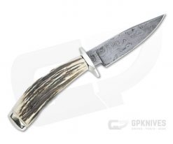 Bill Miller Custom Fighter Small Carbon Damascus Sambar Stag Fixed Blade 4766 7 Bill Miller Custom Fighter Small Carbon Damascus Sambar Stag Fixed Blade 4766 -us- Bowie Knives Sales 2022 4766 3