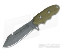 TOPS Knives Backpacker's Bowie Green Canvas Micarta Fixed Blade BPB-01