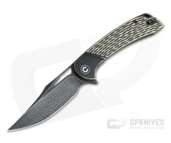 CIVIVI Dogma Black Polished Brass Black Hand Rubbed Damascus Liner Lock Flipper C2005DS-1