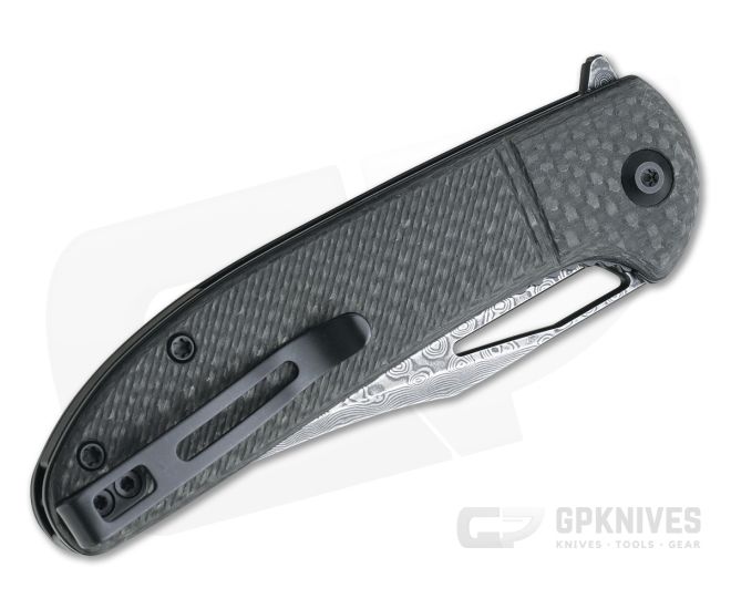 CIVIVI Ortis Black Hand Rubbed Damascus Clip Point Carbon Fiber Liner Lock Flipper C2013DS-1 4 CIVIVI Ortis Black Hand Rubbed Damascus Clip Point Carbon Fiber Liner Lock Flipper C2013DS-1 - Image 2